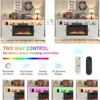 Farmhouse Fireplace TV Stand for 70/75/80 Inch TV, 32”Tall Entertainment Center w/ 36”Electric Fireplace & LED Light, 70”Media C 5