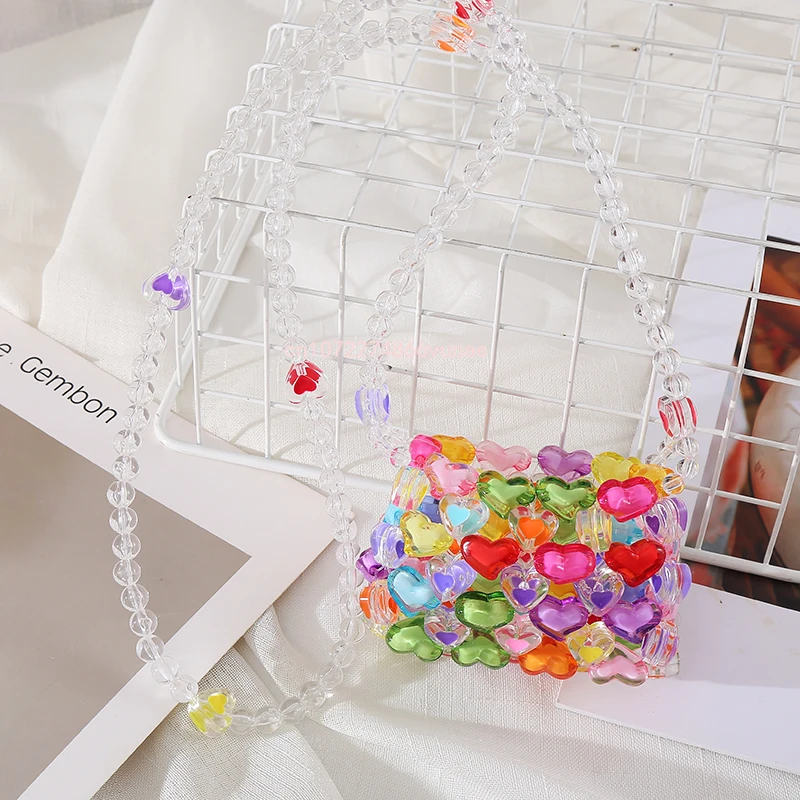 

Cute Little Girls Mini Purses and Handbags Candy Color Bead Crossbody Bags for Women Kids Coin Pouch Baby Wallet Tote