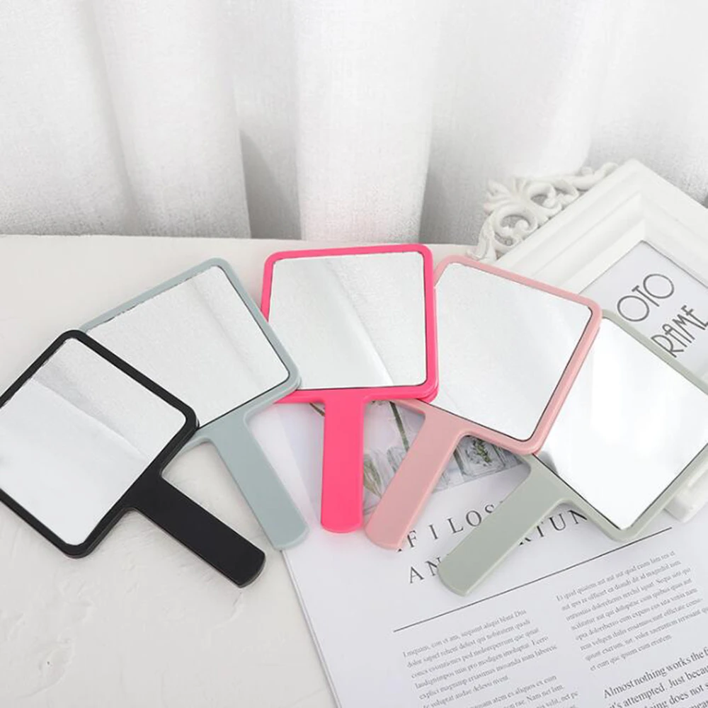 Handheld Makeup Mirror Square Makeup Vanity Mirror with Handle Hand