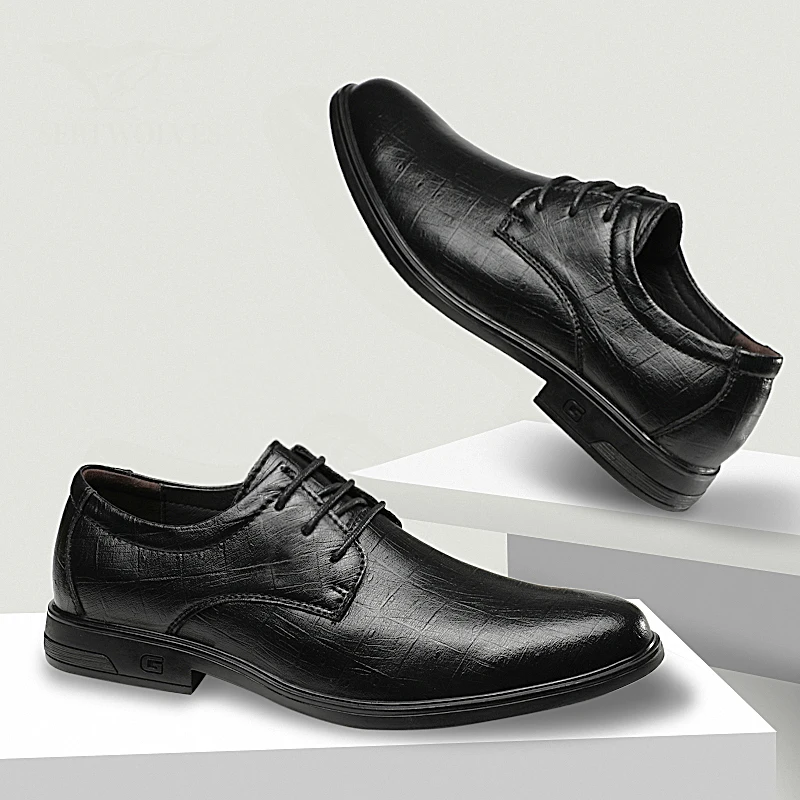 

High End Brand Men's Banquet Dress Shoes Office Business Casual Shoes Men's Genuine Leather Shoes Daily Commuting Big Size：37-47