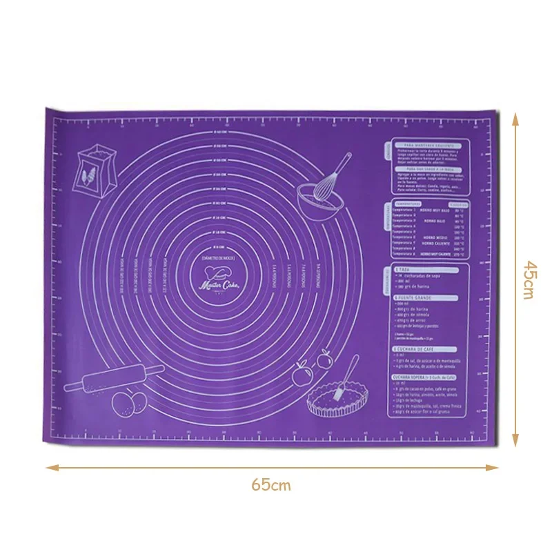 Large Non-Slip Silicone Pastry and Baking Mat with Measurement Scale