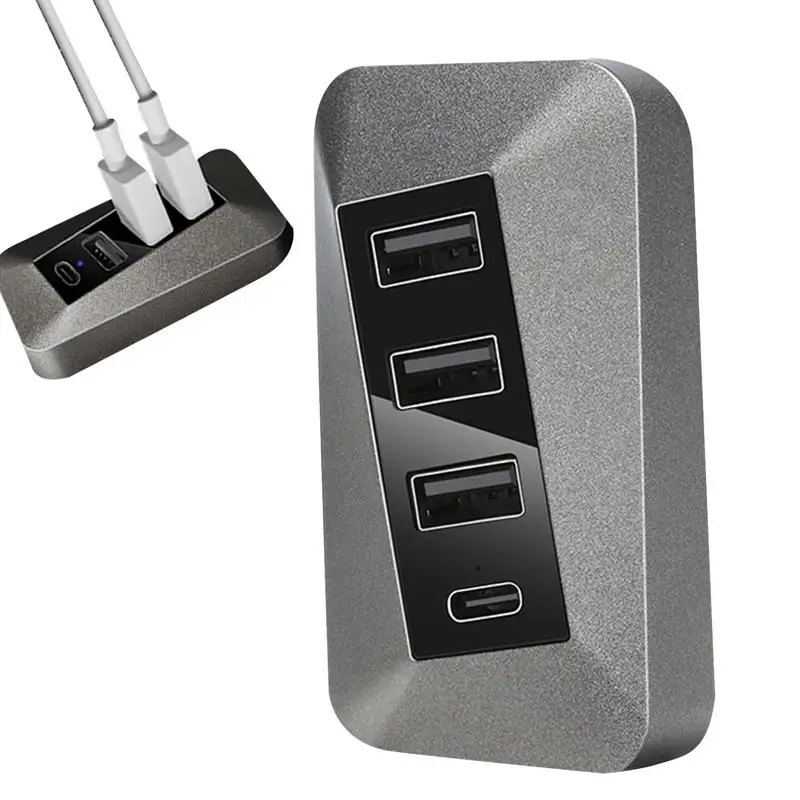

4 in 1 USB Hub Car Charger Docking Station of Center Console Smart Sensor Glove Box For Tesla Model 3 Y Car USB Hub for Charging