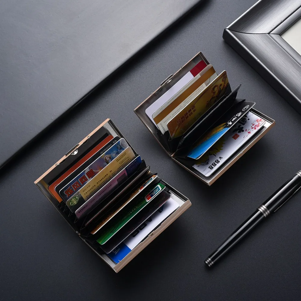 Business Credit Card Holder Business Card Box Stainless Steel Holder Men and Women Metal Ultra-thin Bank Cardholder