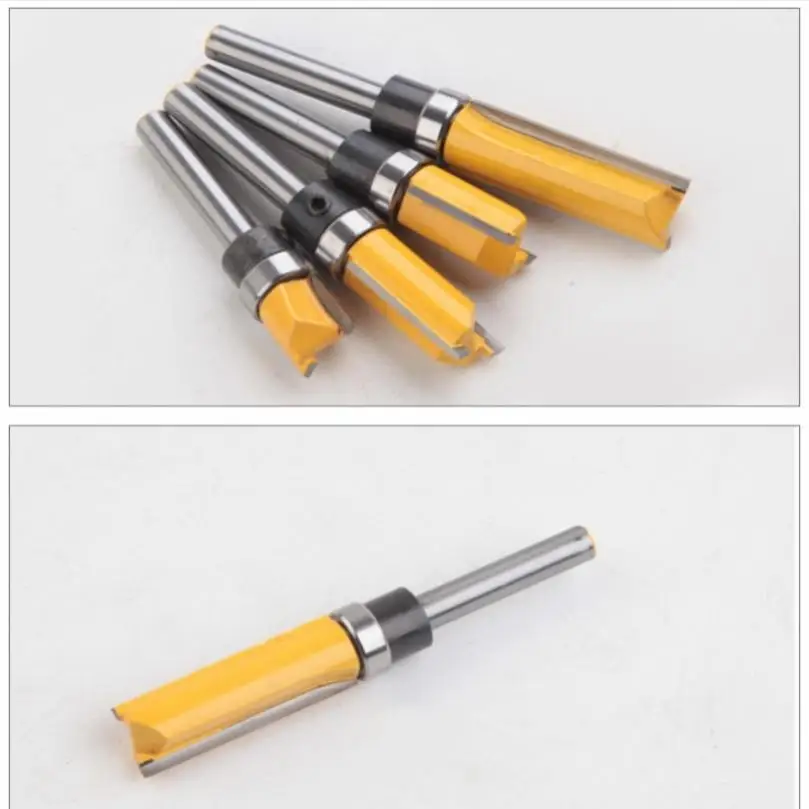 4pcs Straight Wood Milling Cutters For Woodworking Tool 1/4 Inch Shank Lengthened Trimming Cutter Prevent Tearing