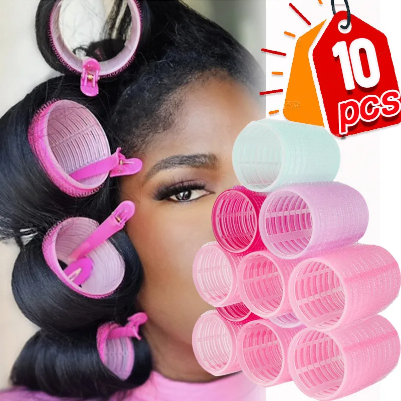 10/5/1pcs Self-Grip Hair Rollers Heatless Hair Curlers No Heat Hair Bangs Volume Self-adhesive Hook Curlers DIY Styling Tools