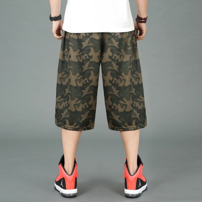 남성용 스트레치 루즈 러닝 반바지, 신축성 허리, 무릎 길이 프린트, 플러스 사이즈 XL, 2XL, 3XL, 4XL, 여름 캐주얼, 신상 패션