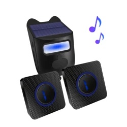 Solar - Powered Wireless Outdoor Security Alarm System - EU (1 sensor 2 receivers)