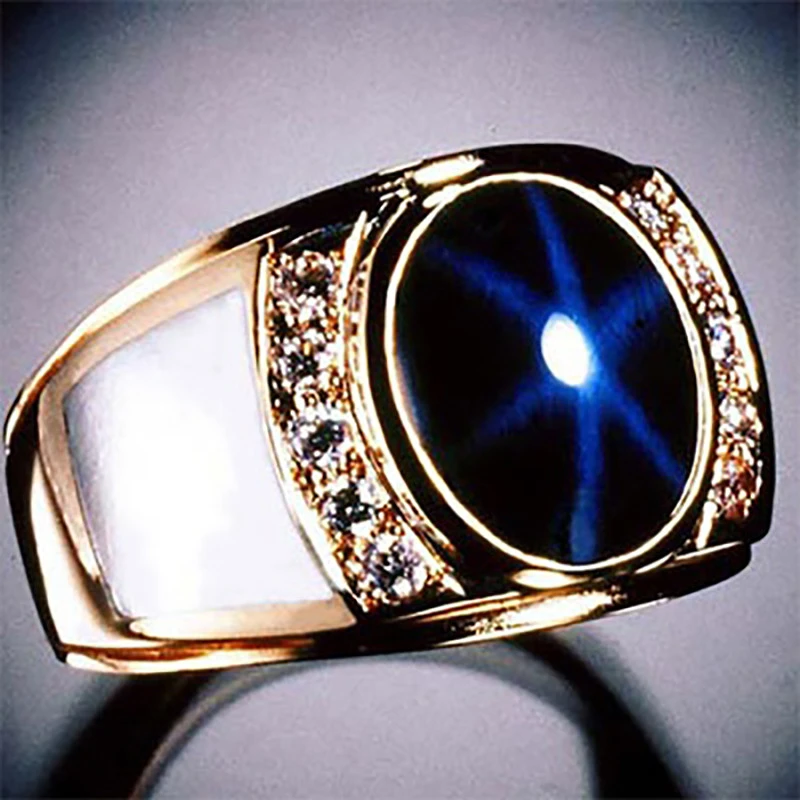 anillo hombre regalos para hombre originales anillos acero inoxidable hombre Anillo de zafiro para Hombre, sortija de compromiso, boda, fiesta, joyería de lujo, regalo| | - AliExpress