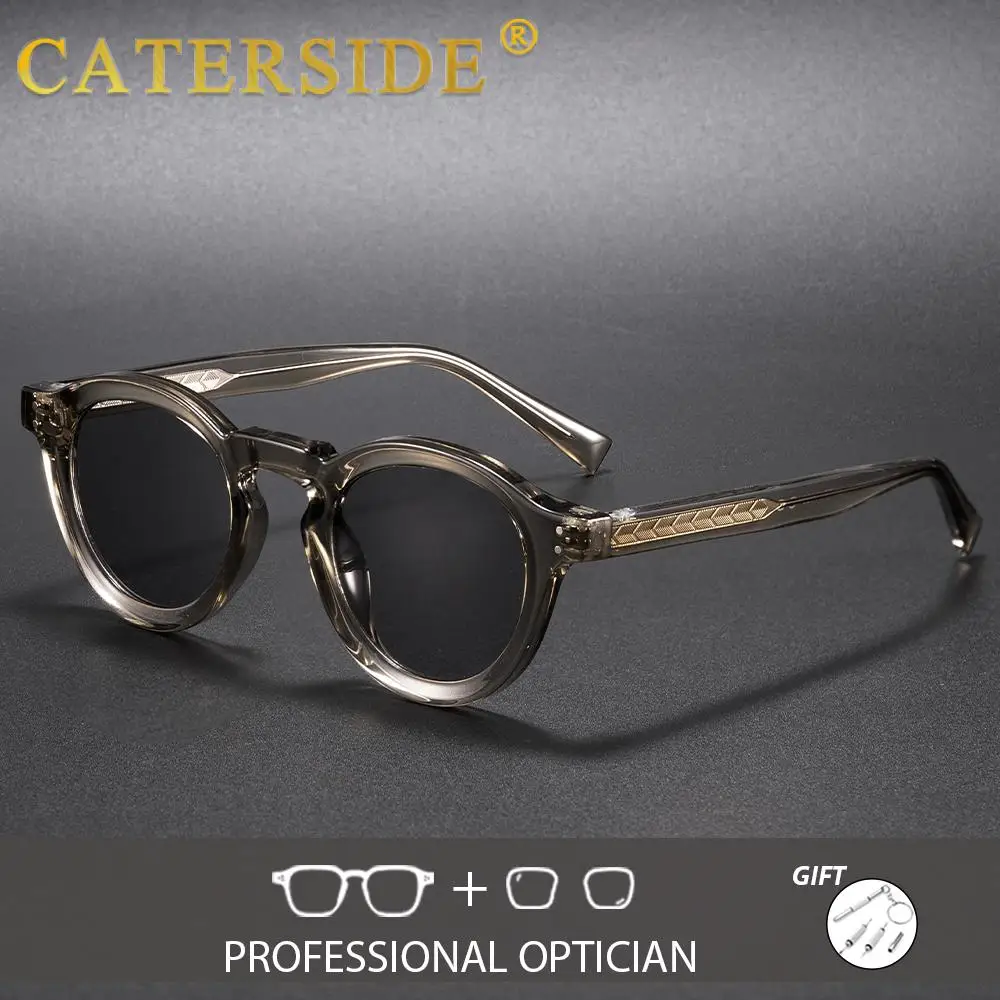 CATERSIDE Neue Unisex Outdoor Optische Sonnenbrille Runde Linse Brillen männer Anpassen Retro Übung Brillen UV400 – Detail 1