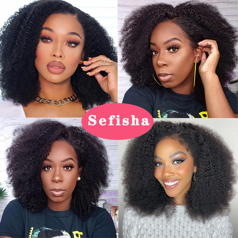 300% High Density Afro Kinky Curly Wig 13x4 HD Lace Front Wigs Human Hair Kinky Curly Lace Frontal Human Hair Wigs For Women 6