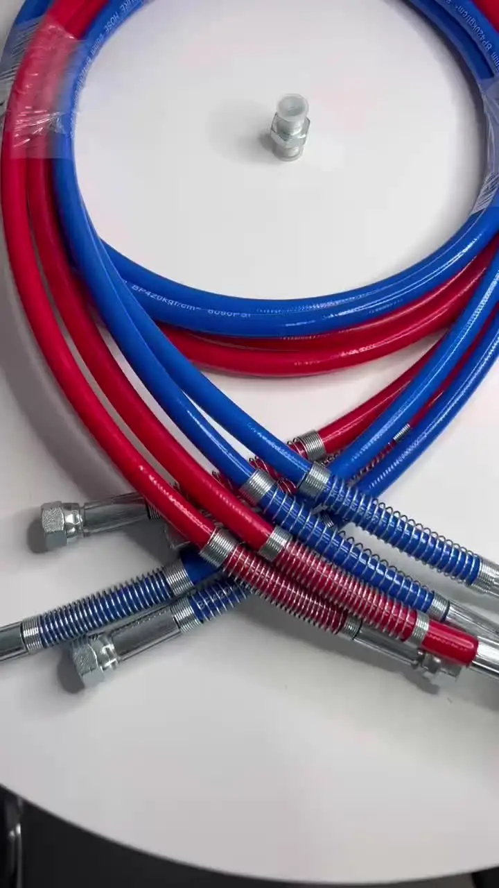 VEVOR Kit De Tuyau De Pulvérisation De Peinture Sans Air, 15,2 M, Tube En Fibre Haute Pression 3600 Psi Avec Tige D'extension De 20,3 Cm, Y Compris Protection De Pointe Et De