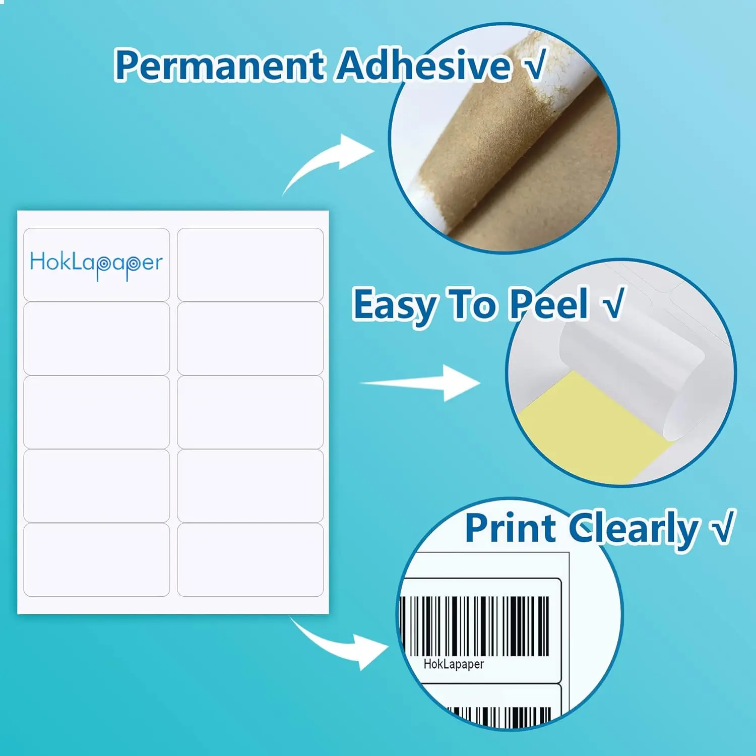2" x 4" Shipping Labels,Printable White Mailing Labels for Laser/Inkjet Printer,Permanent Adhesive Sticker Labels(500. 4