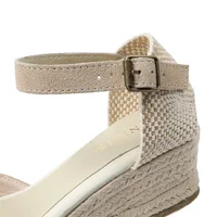 Espadrilles Wedge Flatform Women's Sandals Genuine Cow Suede Leather Sandals - Image 3