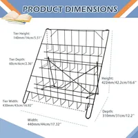 Metal Wire Magazine Rack with 4 Open Tiers, Holds Magazines & Brochures, Black,for livingroom,office 2