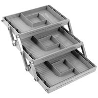 2/3 Tier Drawer Organizer Storage Tray Expandable Drawer Organizer Plastic Multi Level Folding Desk Jewelry Storage Organizer 1
