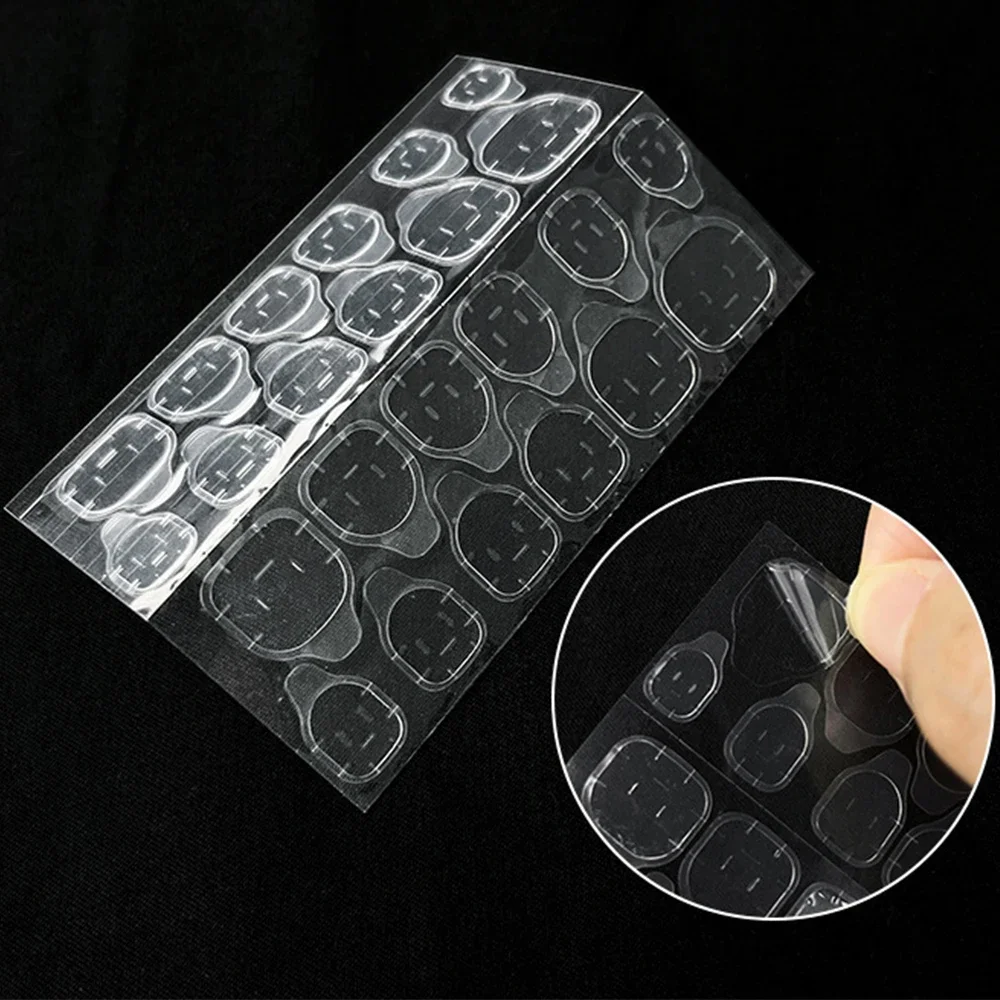 24/240pcs Double Side Glue Nail Stickers Adhesive Press-On Jelly False Nails Tips Transparent Waterproof Fake Nail Glue Decals 3