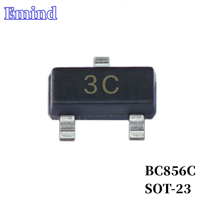 500/1000/2000/3000 шт. BC856C SMD транзистор SOT-23 след 3C Шелковый экран PNP тип 65 в/мА строчный транзистор