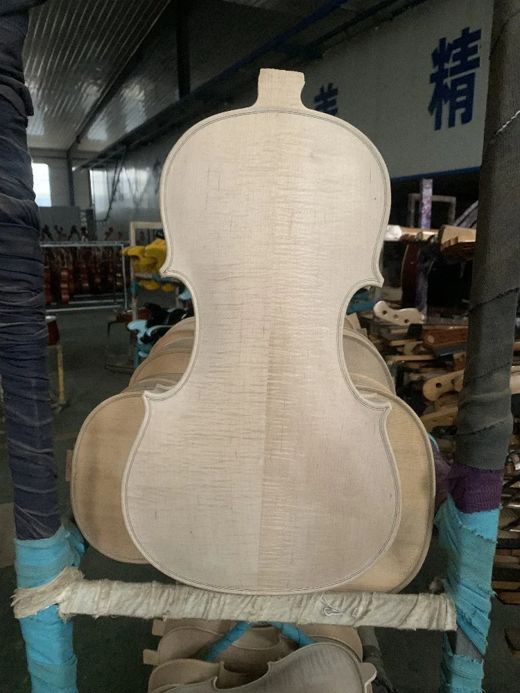 Violin 16.5 inches, viola 4/4 body European flame maple back spruce top, viola accessories.
