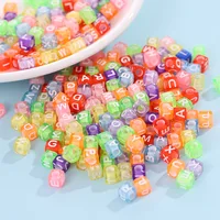 100Pcs Acrylic Letter/Letter Cube Beads for Children's Jewelry Making DIY Loose Beads 6x6mm Bracelet Making Kit Bead Set 5