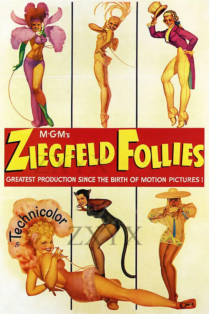 

Винтажный кинопостер ziegfeld-follies, арт Джордж Малый