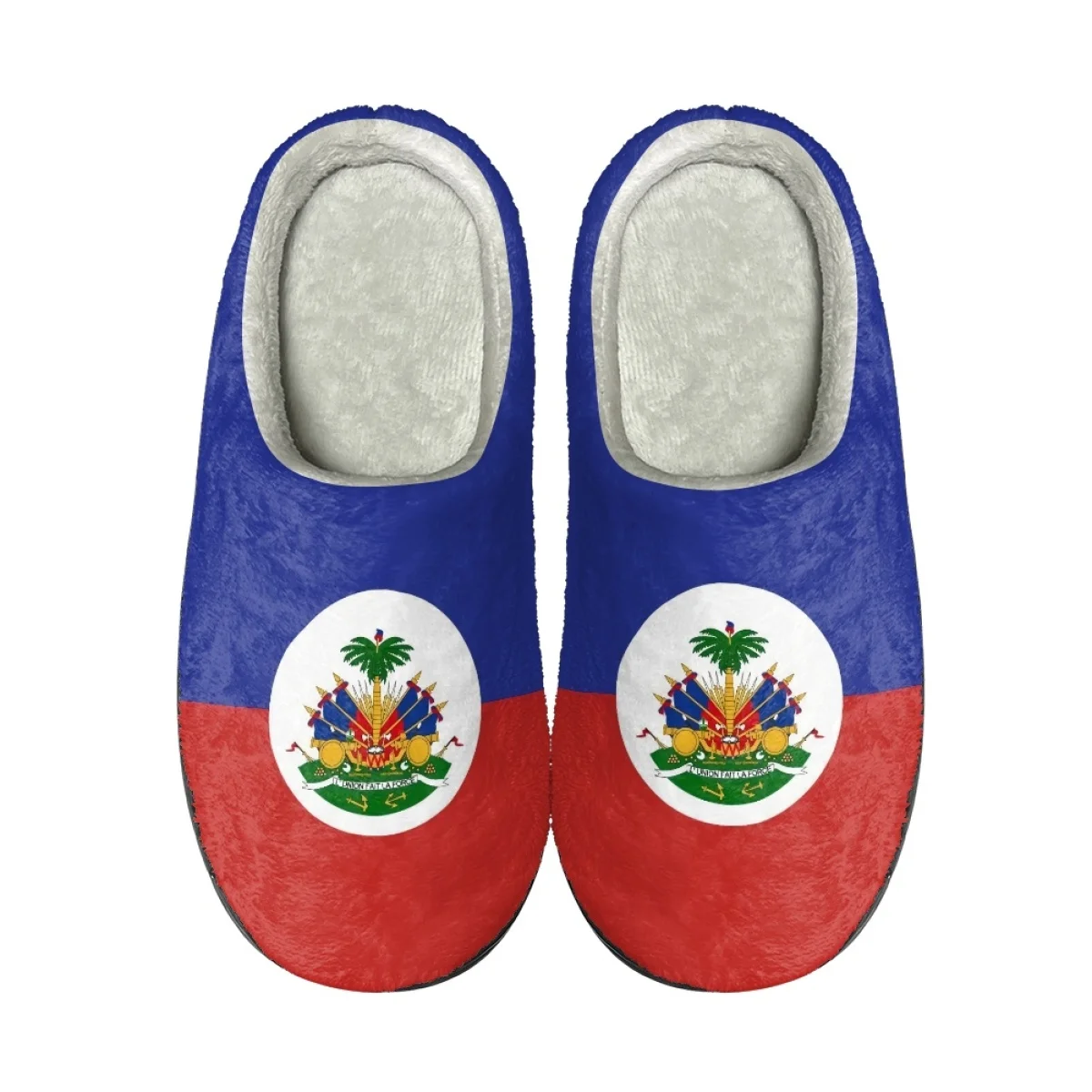 

Winter Men Shoes Haiti Flag Print Indoor House Cotton Slippers Warm Non-Slip Slippers Zapatos Mujer Couple Women Home Footwear