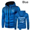 Fashion Men Personality Custom Your Logo Hoodie Sweatshirts Autumn Winter Spring Fleece Zipper Jackets 2