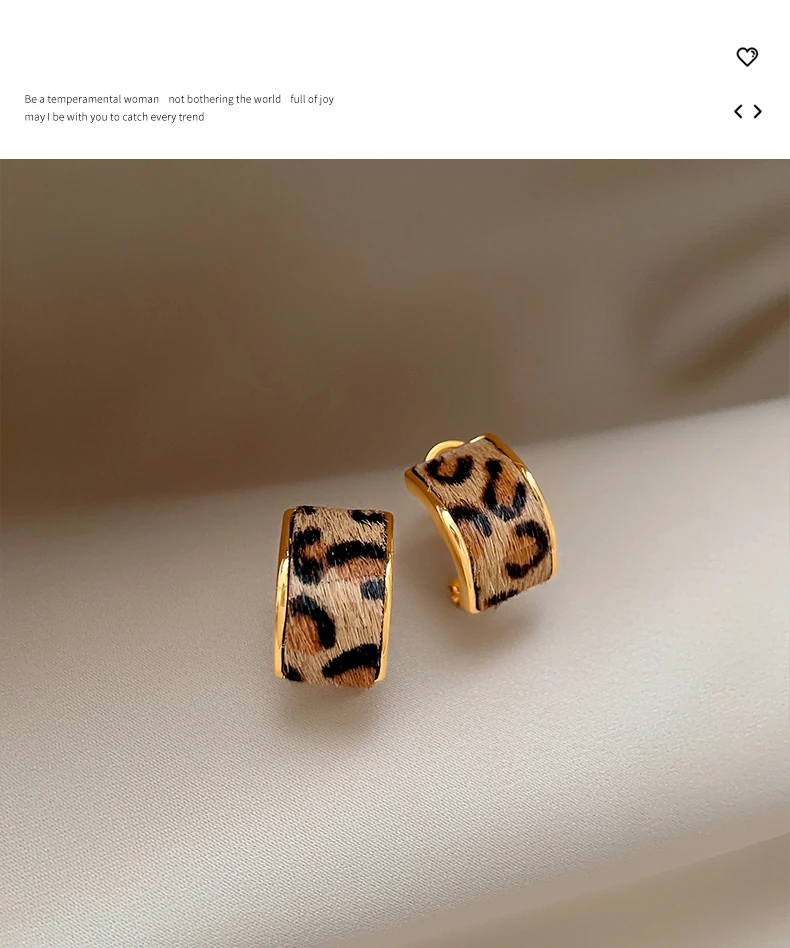 Light Luxury Leopard Print Metal C-shaped 2025 Women's Hanging Earrings Christmas Party Unusual Ear Accessories Trendy Jewelry