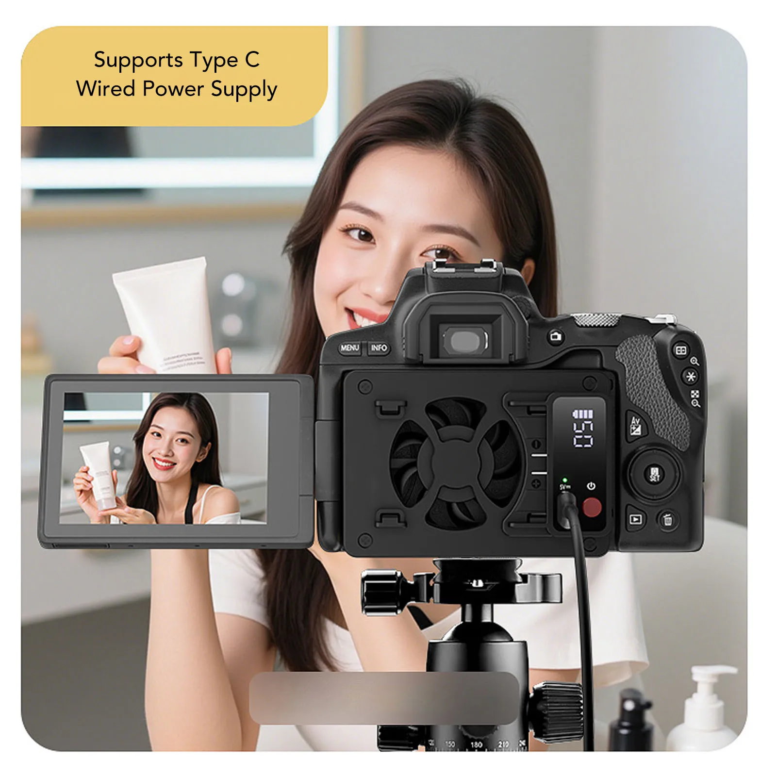카메라 냉각 팬 RP A7M4 A7C ZVE10 FX30 R5 카메라용 5단계 외부 냉각 팬 비디오 녹화용
