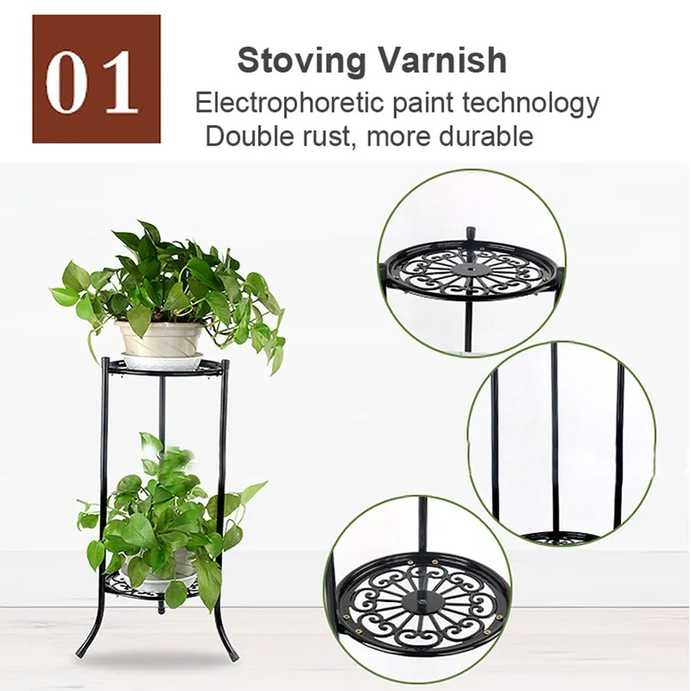 Metal Plant Pot Rack Flower Show Rack Garden Garden Home Plant Shelves