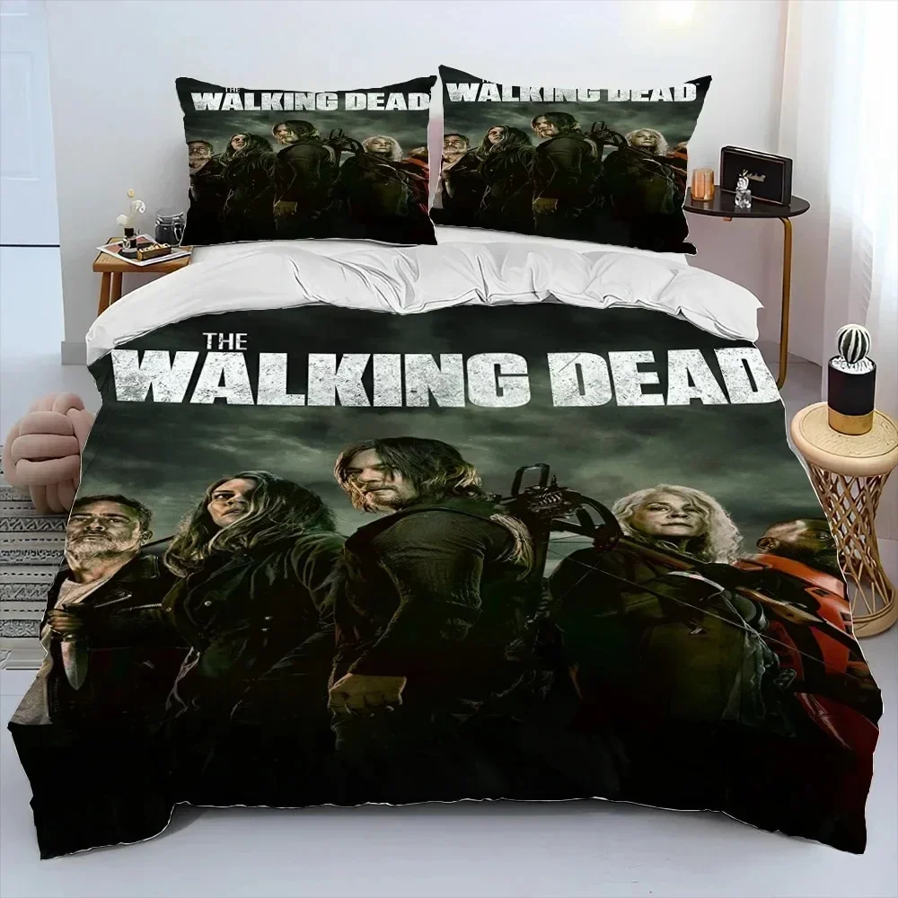 Horror TV The Walking Dead Lincoln Comforter Bedding Set,Duvet Cover Bed Set Quilt Cover Pillowcase,King Queen Size Bedding Set
