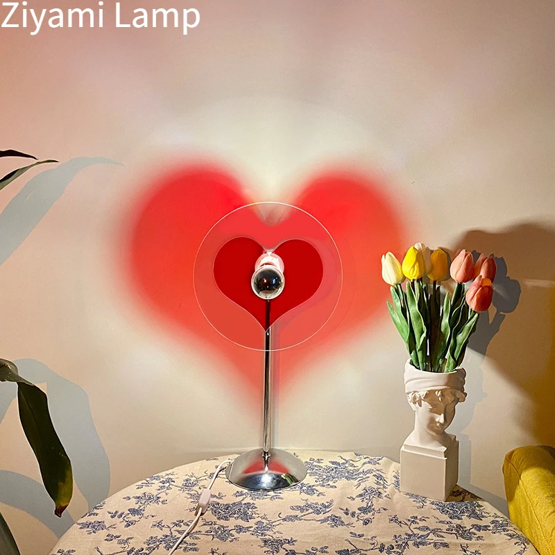 

LED Table Lamp Valentines Gift Modern Desk Light Heart Shapenight Light Indoor Lighting Home Decor Living Room Bedroom Bedside