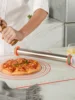 Adjustable Rolling Pin with 4 Thickness Rings, Stainless Steel Dough Roller Pizza Roller Handle Pressing Design with Measuring