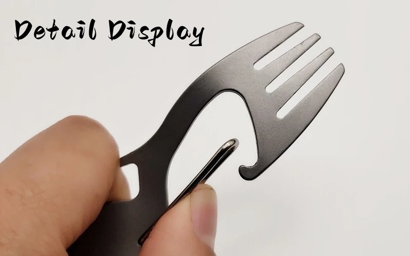 Description Picture 3 of itemPure Titanium Folding Tableware, Multifunctional Fork Spoon, Bottle Opener, Outdoor Camping