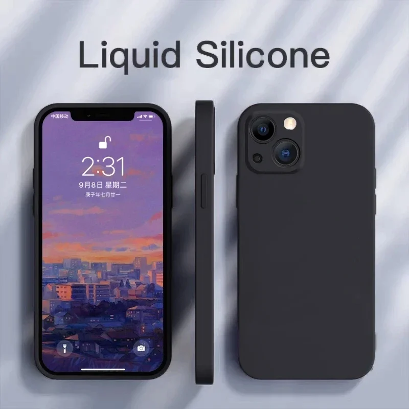 Luxury Original Liquid Silicone Case for IPhone Pro Max Shockproof Case