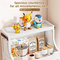 Large Foldable Flip-Top Transparent Storage Cabinet with Wheels - Space-Saving Mobile Organizer for Kitchen Bedroom Living Room 6