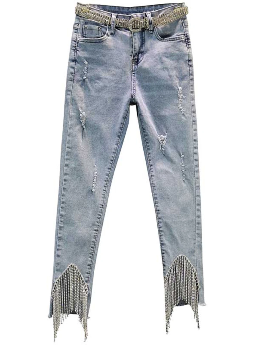 Yinguo Women's Jeans High Waist Stretch Jeans Pencil Pants L - Walmart.com