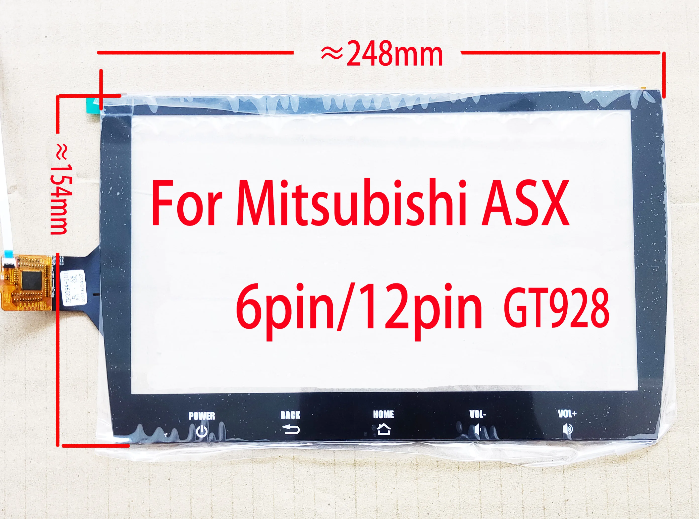 Polegada Digitador da Tela de Toque Sensor para Mitsubishi Asx 928 9271 6pin 12pin Zp2zcc3217v1 Zp2094101 248*149 Milímetros 10.2 Gt911