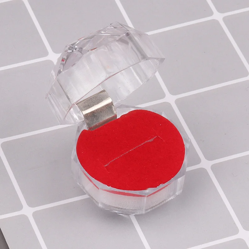 Caja Anillos Boda Caja De Cristal Personalizada Para Anillos De Boda, Soporte Para Caja Redonda Con Tapa