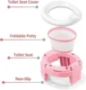 3 in 1 Baby Toilet Seat Children Foldable Travel Potty With Bags Potty Training Seat Suitable for boys and girls 3
