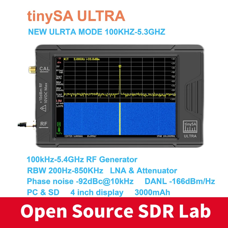 Original Tinysa Ultra 100khz-5.3ghz 4 Polegada Display À Mão Pequeno Analisador De Espectro Rf Gerador Com Bateria - Demo Board - AliExpress
