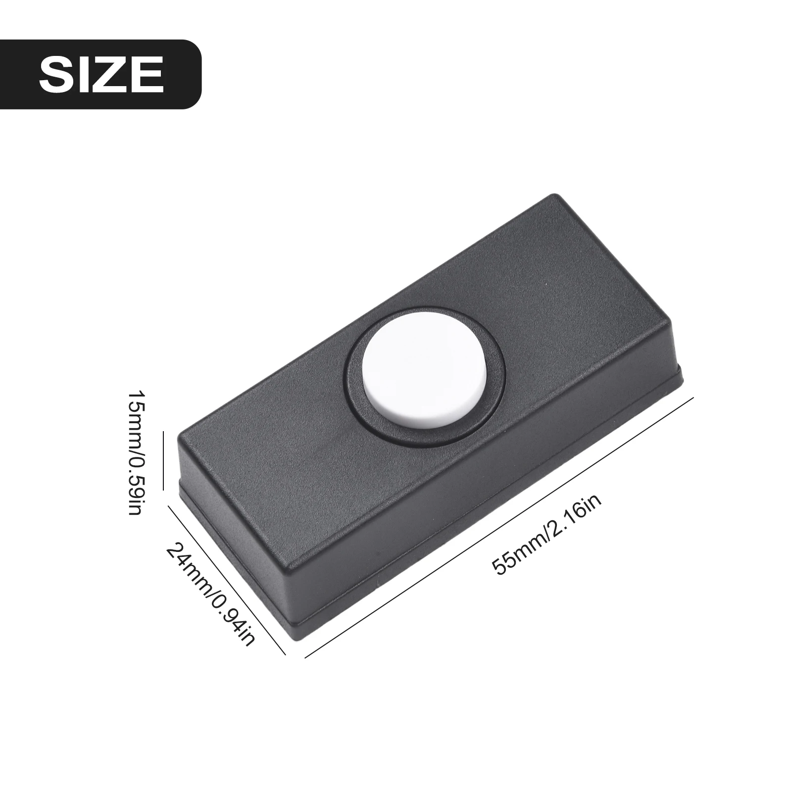 Door Bell Chime Black Door Bell Long-lasting Performance Reliable Performance 5.5*2.4*1.5 Cm Replacement Doorbell