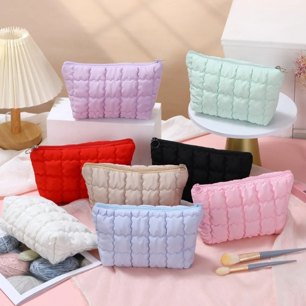 รูปสินค้า แฟชั่นผู้หญิง Bubble เครื่องสําอางค์กระเป๋าถือ Travel Organizer Cloud แต่งหน้าลิปสติกผ้าฝ้ายกระเป๋าแฟชั่นกระเป๋าซิปขนาดใหญ่