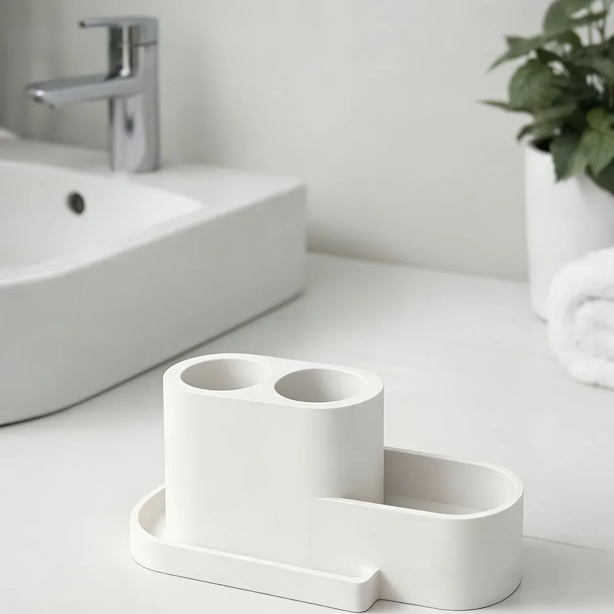 Electric Toothbrush Organizer with Easy-Clean Design