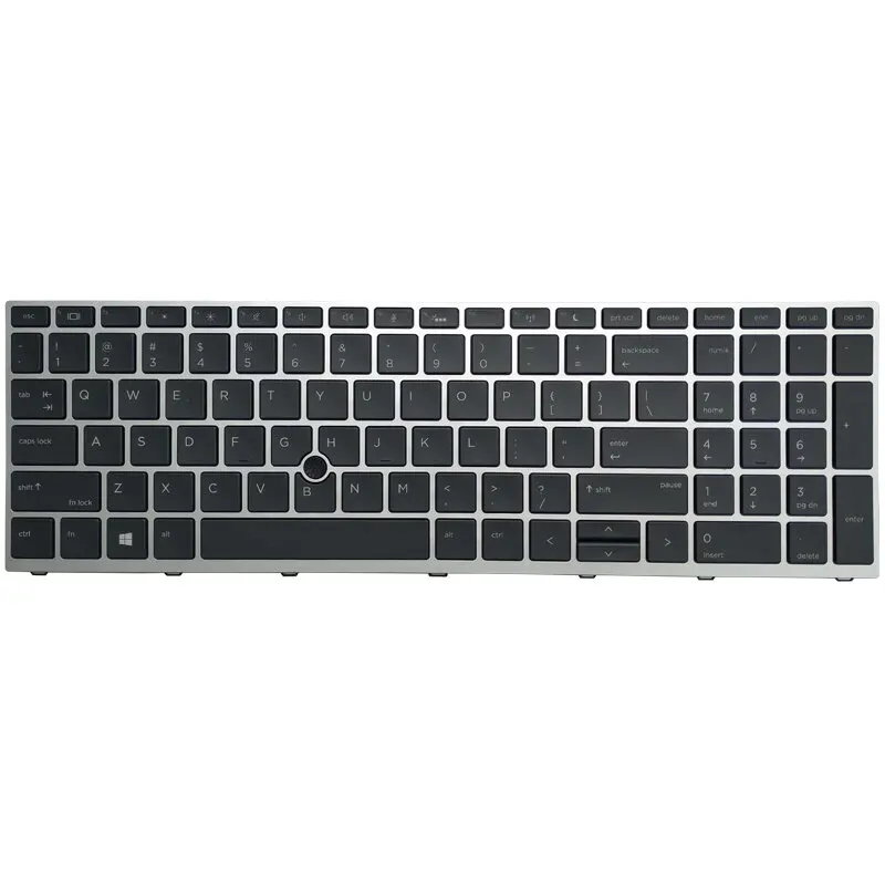 Teclado Backlit Eua para hp Probook 650 g4 650 g5 com Apontando Vara Moldura de Prata Novo - Imagem 4