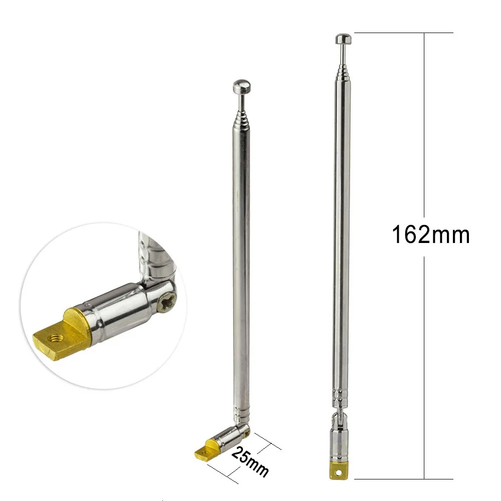 

Superbat 2pcs 6 Sections Telescopic 65cm AM FM Portable Radio Antenna Replacement for Indoor Portable Radio Home Stereo Receiver