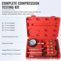 Professional Pressure Gauge Gasoline Engine Compression Meter Automotive Cylinder Tester Kit with M10 M12 M14 M18 Adapter 2