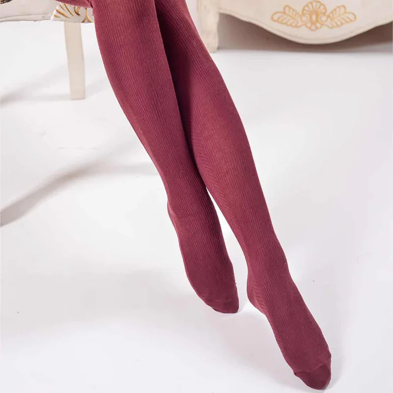 

Autumn Winter Warm Vertical Stripes Simple Style Women's Pantyhose Retro Stretch Comfort Hottie Sexy Tights