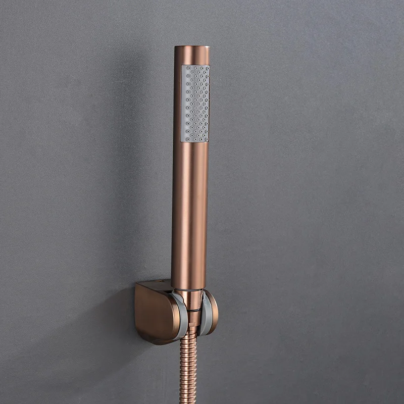 Handheld Shower Head Black Bathroom Accessories Stainless Steel High Pressure Water Saving Bath Hand Shower Multiple Colors 4