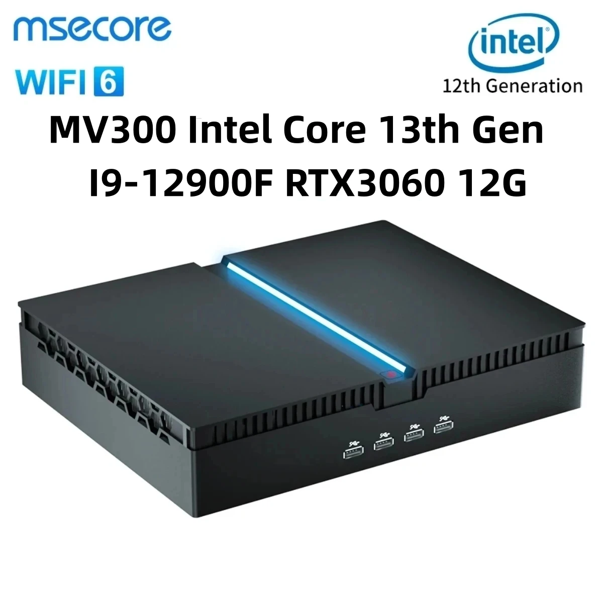 New Msecore MV300 Intel Core 13th Gen I9-12900F RTX3060 12G Graphic Card Mini PC Gamer Desktop Computer Windows 11 WiFi6E BT5.3 msecore mv300 intel core i5 i7 i9 gtx1660s 6g dedicated card gaming mini pc windows 10 desktop computer htpc dp hdmi bluetooth