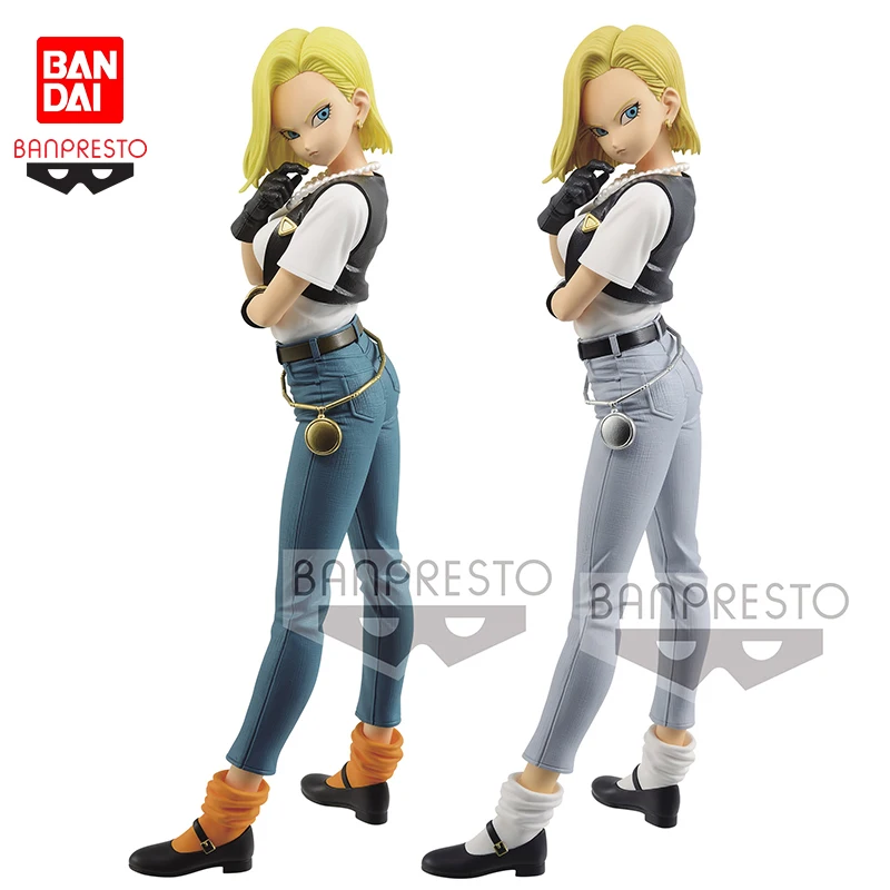

Bandai Original Banpresto DRAGON BALL Z Android 18 Anime Kids toy Figure Collection Model ornament Christmas birthday gift